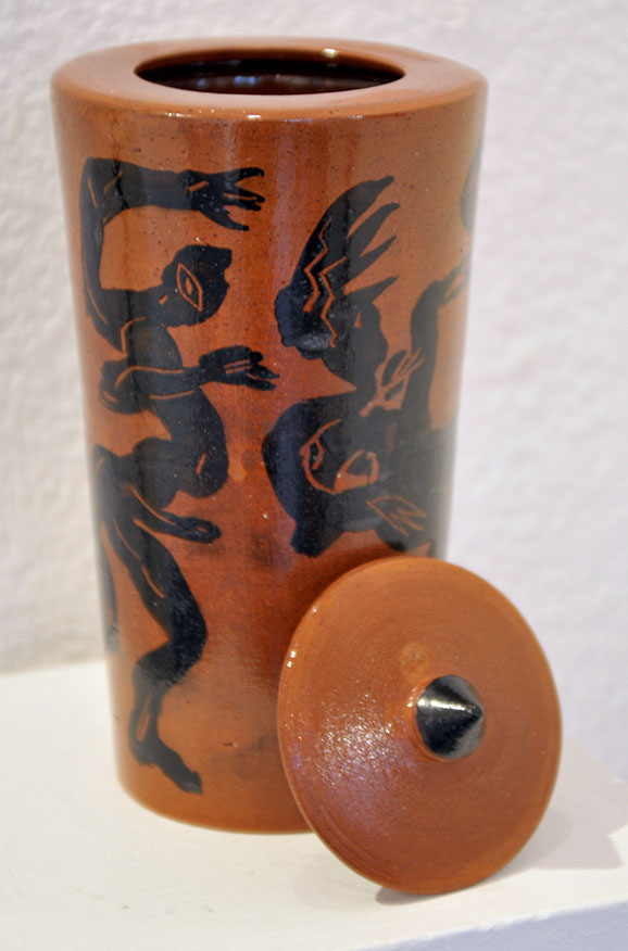 Glasierte Keramikvase des Künstlers Andreas Dress (1943-2019).