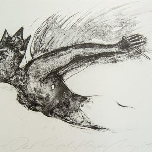 Algrafie "Der Engel fliegt" der Künstlerin ANGELA HAMPEl (ohne Jahresangabe)