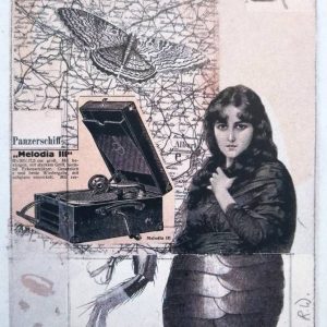 Seite des Katalogs "Zeitreisen" von Anton Paul Kammerer (1954-2021) mit der Arbeit "Flohwalzer" des Künstlers.