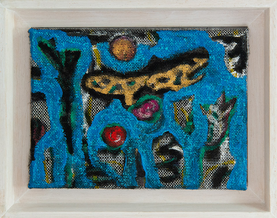 DANJANA BRANDES "Strandstück" Eine Malerie und Serigrafie auf Flachgewebe der Künstlerin Danjana Brandes von 2021.