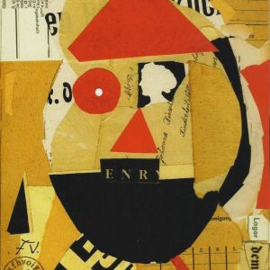 Die titellose Arbeit des Künstlers Frank Voigt ist eine Art Collage eines Kopfes.