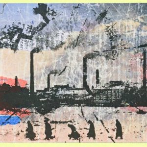 Collage mit dem Titel "Wer sich mit den Gespenstern schlägt, verliert, wer's lässt, hat schon verloren" des Künstlers Gregor Kunz aus dem Jahr 2007.