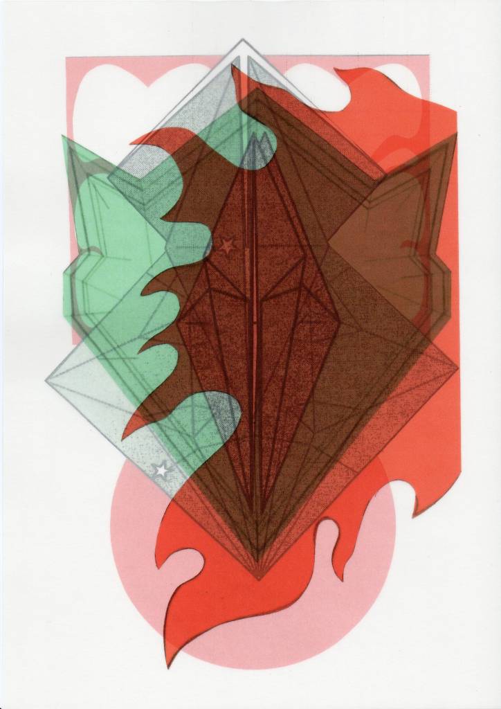 Die Künstlerin Gudrun Brückel gab ihrer Grafik den Titel "Drache & Fuchs".