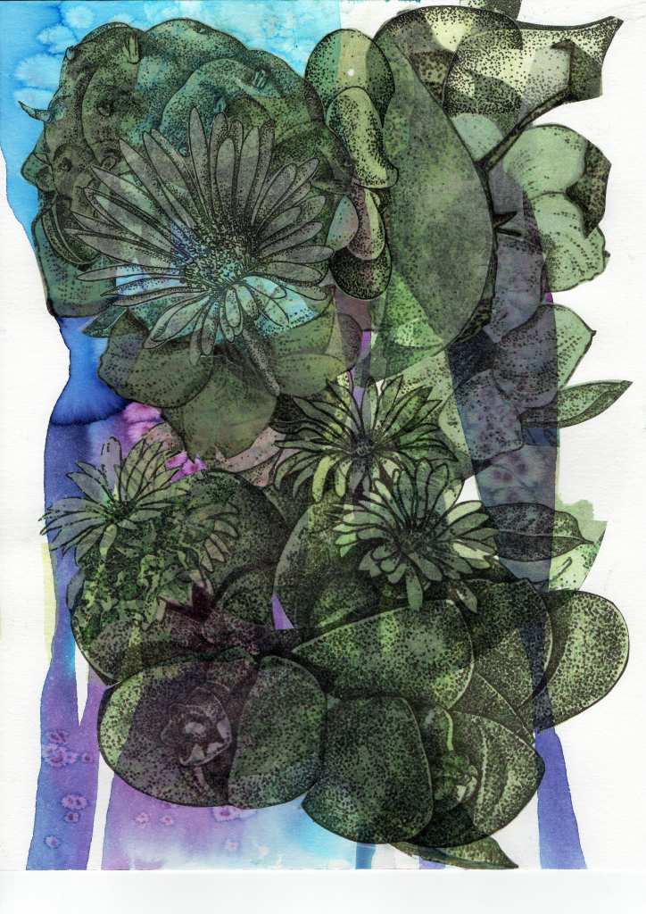 Von der Künstlerin Gudrun Brückel stammt das florale Werk "Überwuchert".