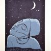 Die farbige Serigrafie "Mit Mond" wurde 2017 von der Künstlerin Gudrun Trendafilov gestaltet.