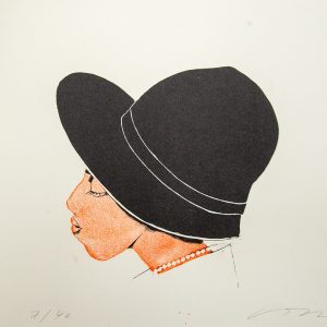 GUDRUN TRENDAFILOV "Frau mit schwarzem Hut"