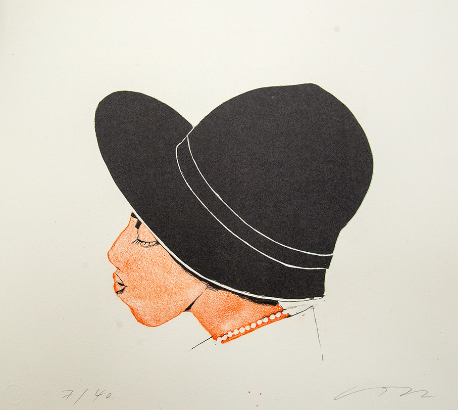 GUDRUN TRENDAFILOV "Frau mit schwarzem Hut"