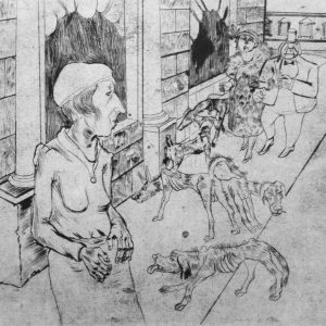 Der Künstler Hans Grundig (1901-1958) nannte seine Kaltnadelradierung "Auf der Straße II".