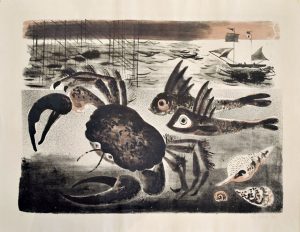 P. A. SIEBERT THORNYCROFT "Stillleben am Meer mit Krabbe"