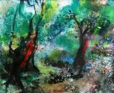 ROGER BONNARD "An der Ilm" Der Maler Roger Bonnard erschuf 2016 mit Hilfe von Mischtechnik auf Papier sein Werk "An der Ilm"