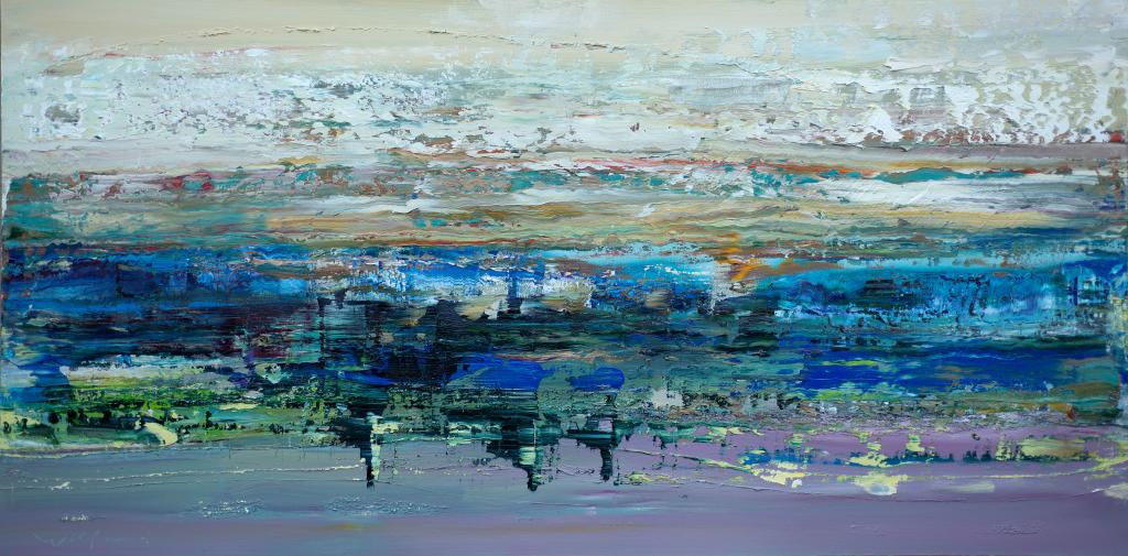 Mit Öl malte der Künstler Wieland Richter "in abendlicher Sanftheit" seine Arbeit auf Leinwand.